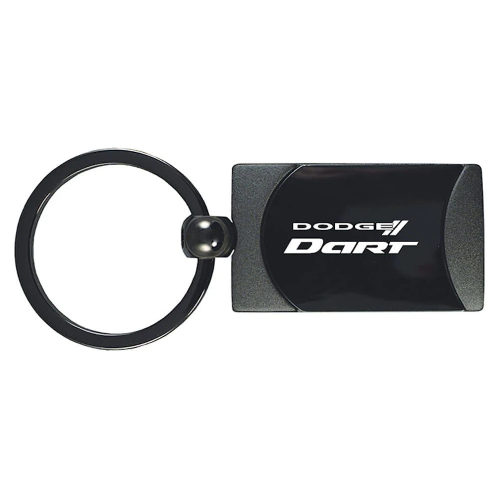 Gun Metal Two-Tone Rectangular Keychain - Officially Licensed for Dodge Dart