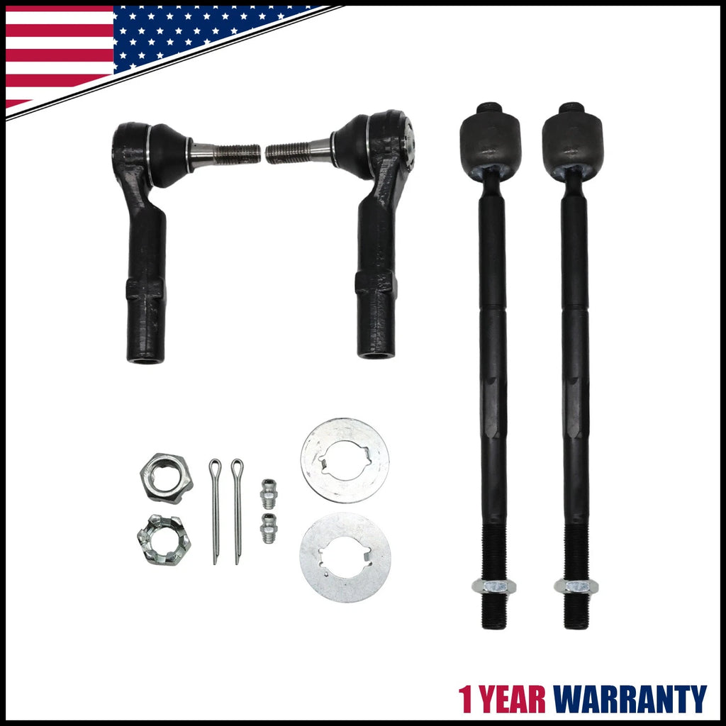 Set of 2 Front Inner Outer Tie Rods for Chevy Suburban Tahoe Silverado Sierra 1500 Yukon
