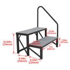 2-Step Ladder for RV Trailer Travel Camper (660 lbs Capacity)