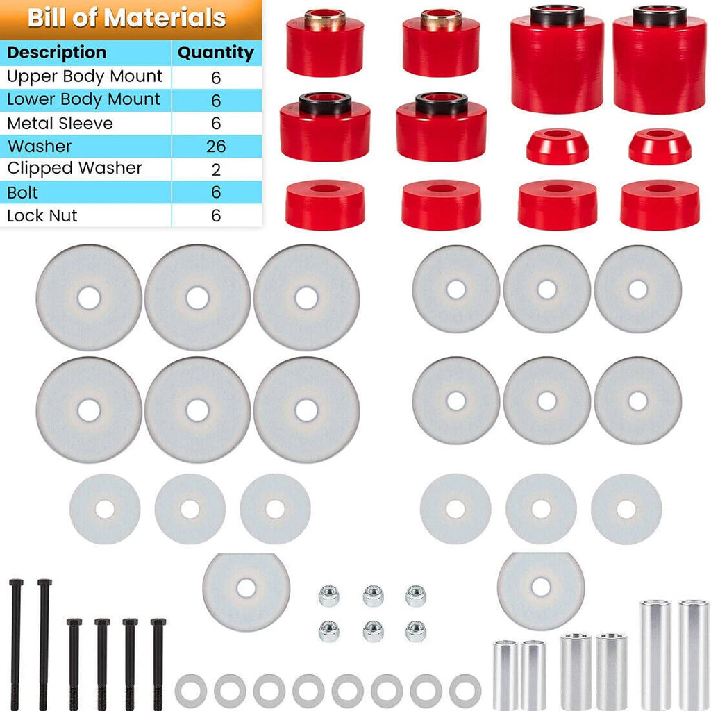 Set of 4 Body Cab Mount Bushing Kit for Ford F150 F250 F350 (1980–1998)