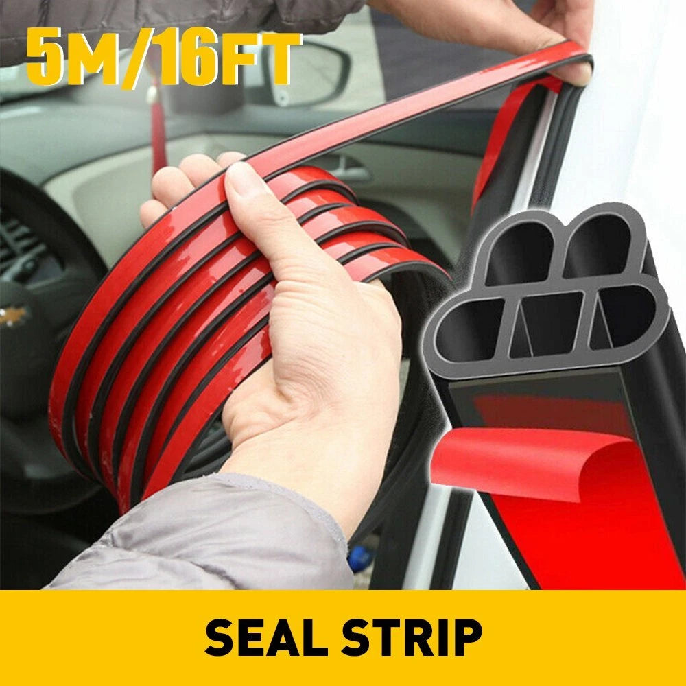 Car Door Trim Strip Edge Lock Guard Moulding Rubber Seal for Universal Vehicles (16ft)