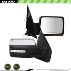 Tow Mirrors for Ford F150 (2004–2014) Chrome Power Heated Puddle Light