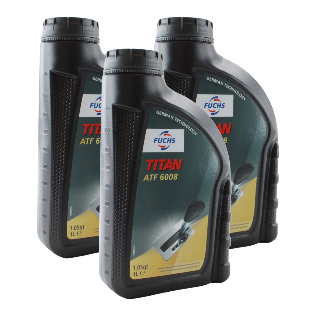 Set of 3 Fuchs TITAN ATF 6008 Transmission Fluid Lifeguard 8 1L