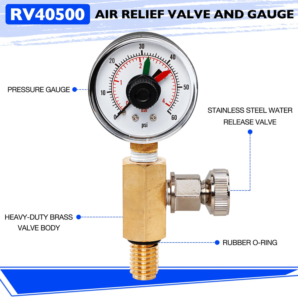 Filter Pressure Gauge Air Relief Valve Assy for Jandy CV CL DEV (R0357200)