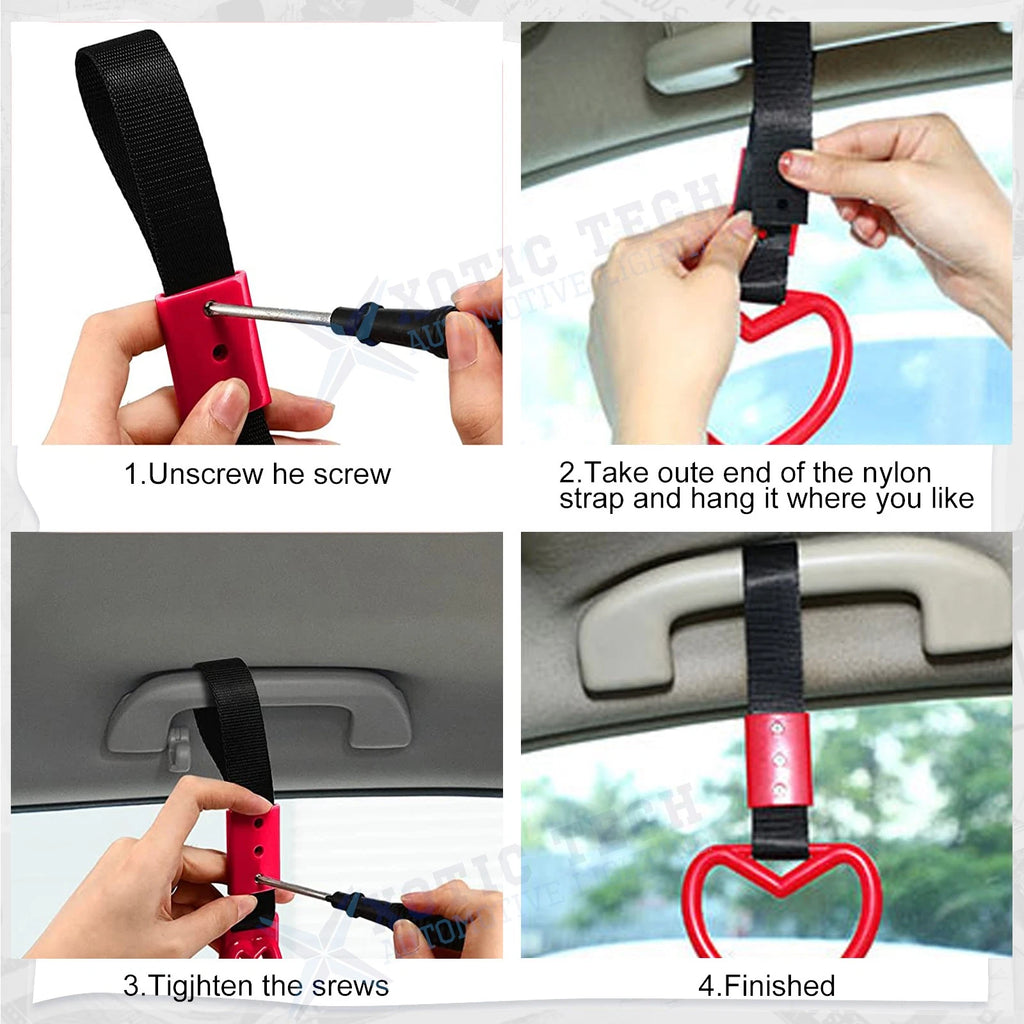 Iridescent Heart-Shaped Japanese Car Door Handle Charm Drift Hanger (-)