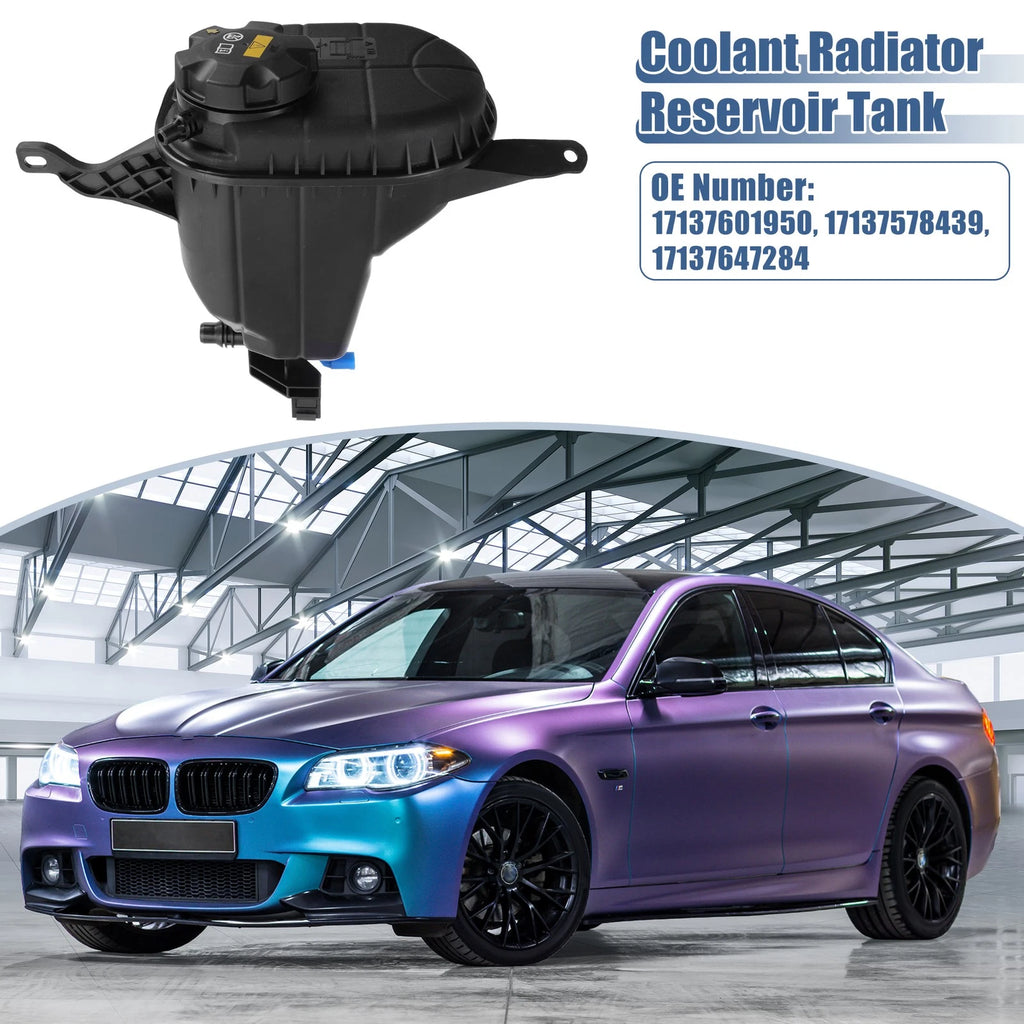 Coolant Radiator Reservoir Tank 17137647284 with Cap & Sensor for BMW F10 (2011–2017)