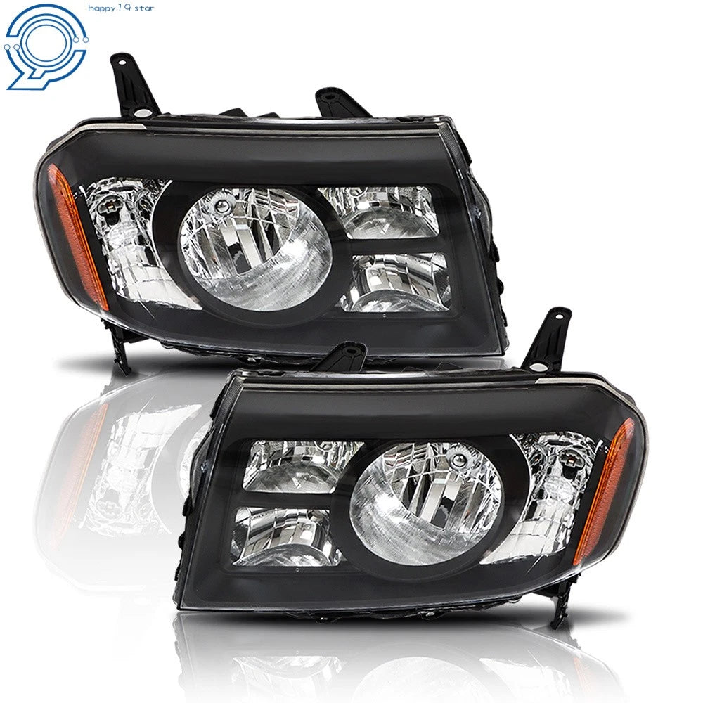 Set of 2 Black Headlights Assembly for Honda Pilot (2009-2011)