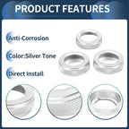AC Media Knob Covers for Mercedes-Benz A B E GLK GLA CLA Class Silver Tone 3 x