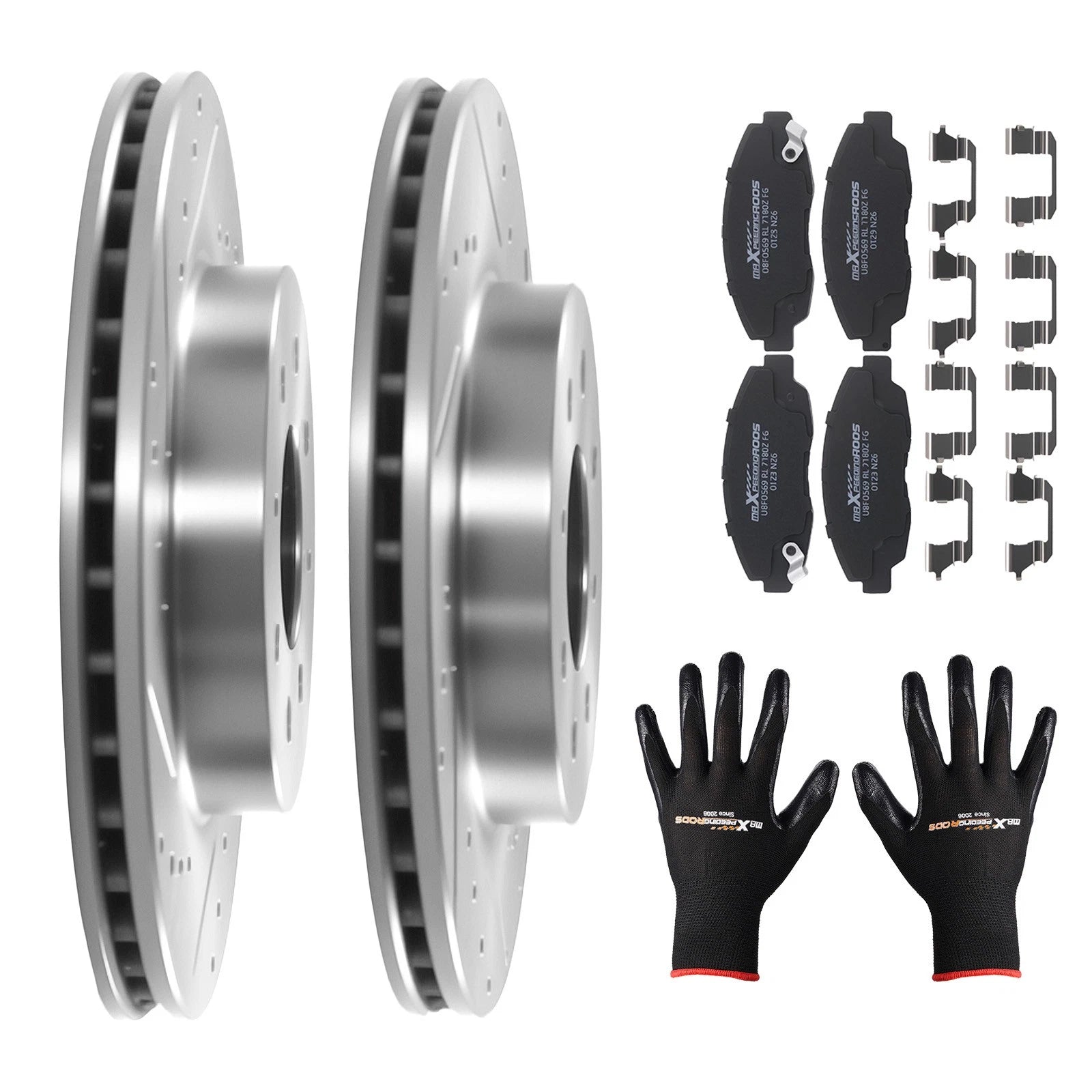 Front Brake Rotors + Ceramic Brake Pads for Acura EL (1997–2005) Honda Civic (1996–2005)