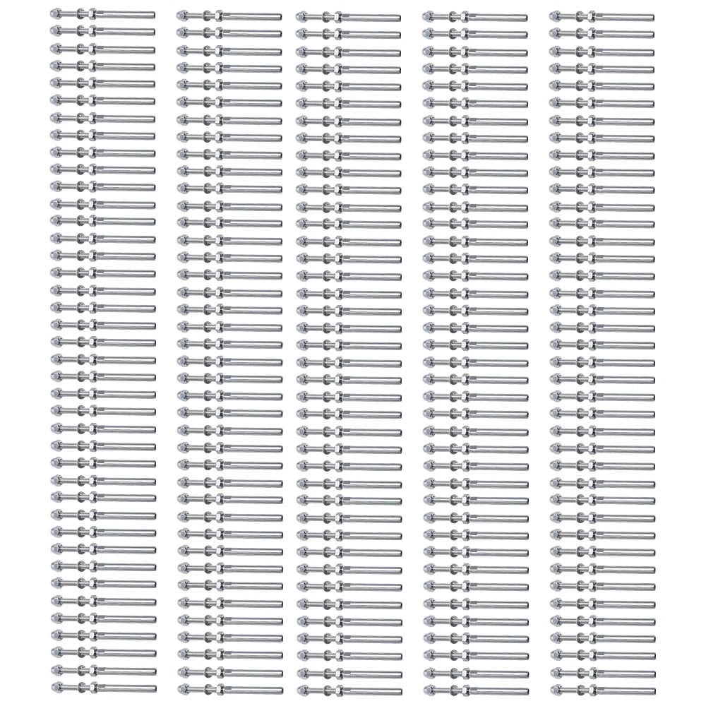 200 Pack Stainless Steel Tensioner End Fittings for Cable 3/16" (1/4" Diameter)