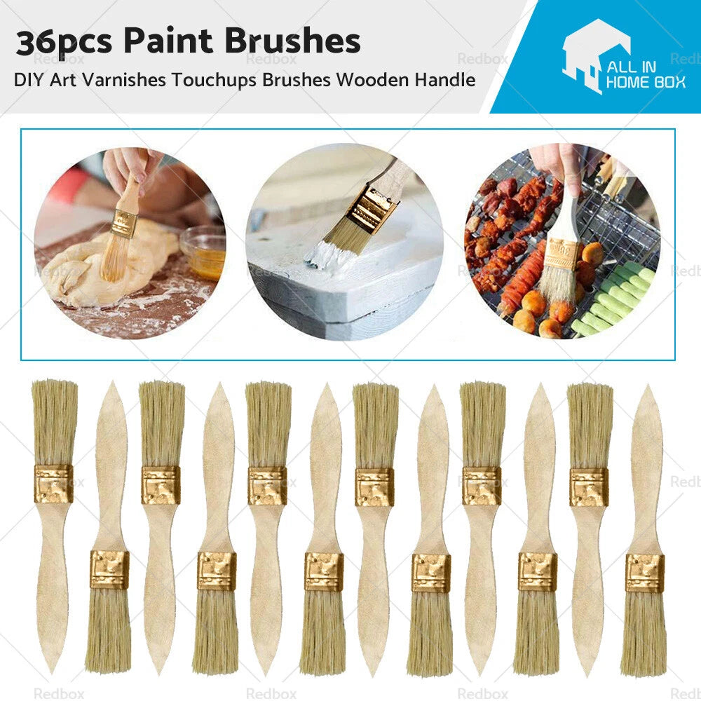 36pcs 1" Chip Paint Brush Set for DIY Art Varnishes Touchups