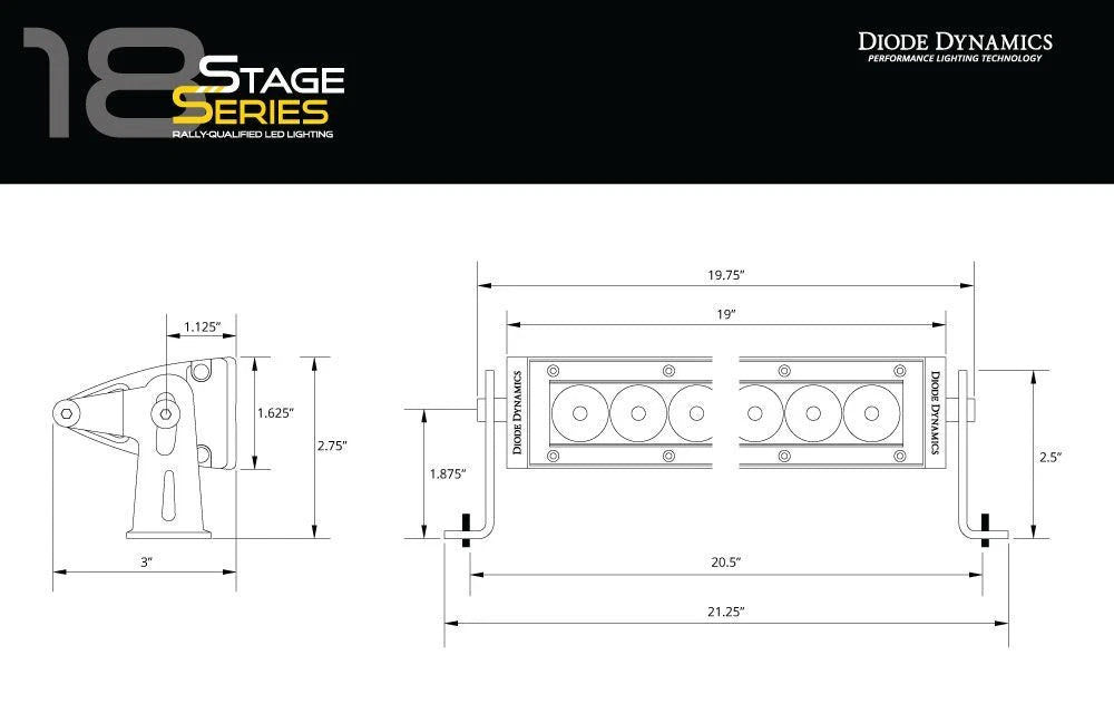 LED Flood Light Bar SS18 Stage Series for Diode Dynamics (18 Inch)