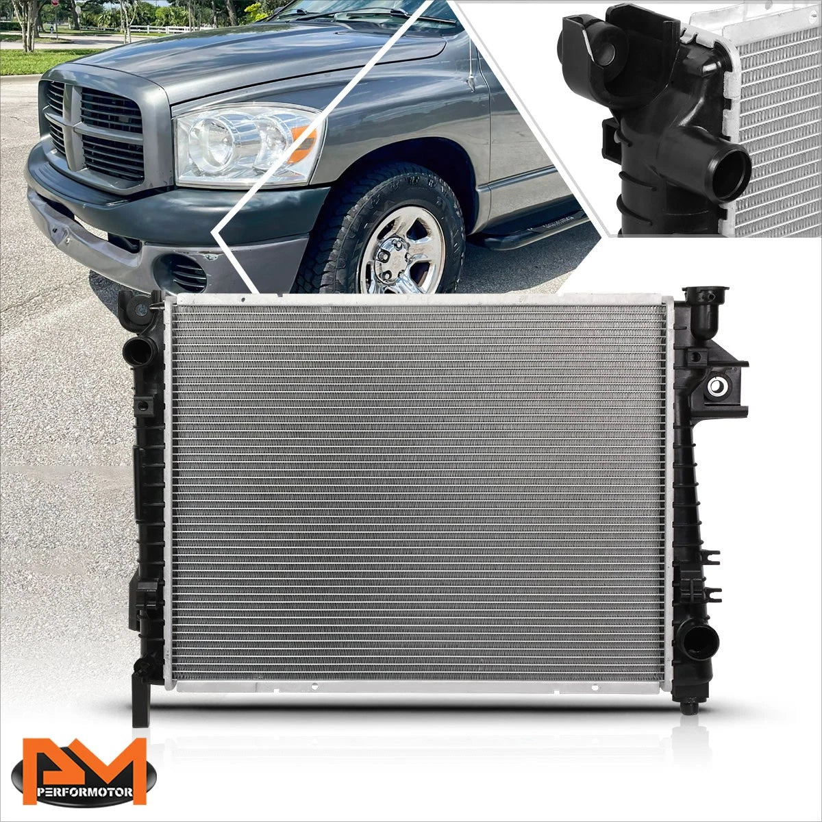 OE Style Aluminum Core Radiator DPI-2813 for Dodge Ram 1500-3500 (2004–2009)