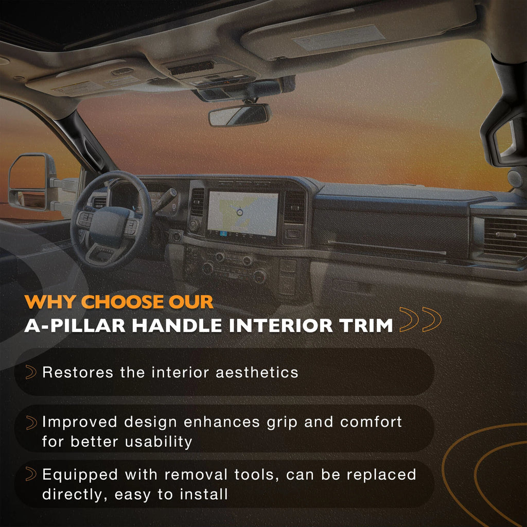 Pair A-Pillar Interior Trim Grab Handles for Ford F-250 (2011–2016)