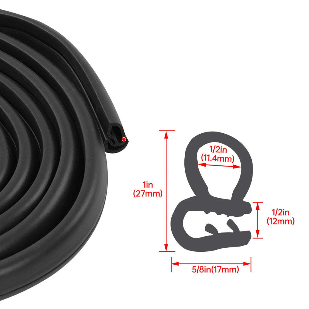 Rubber Door Seals Weatherstrip Pair for Ford F100 F150 F250 F350 (1973–1979)