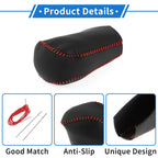 1 Pc Gear Shift Knob Cover for Toyota RAV4 (2013–2016) Black Red Faux Leather