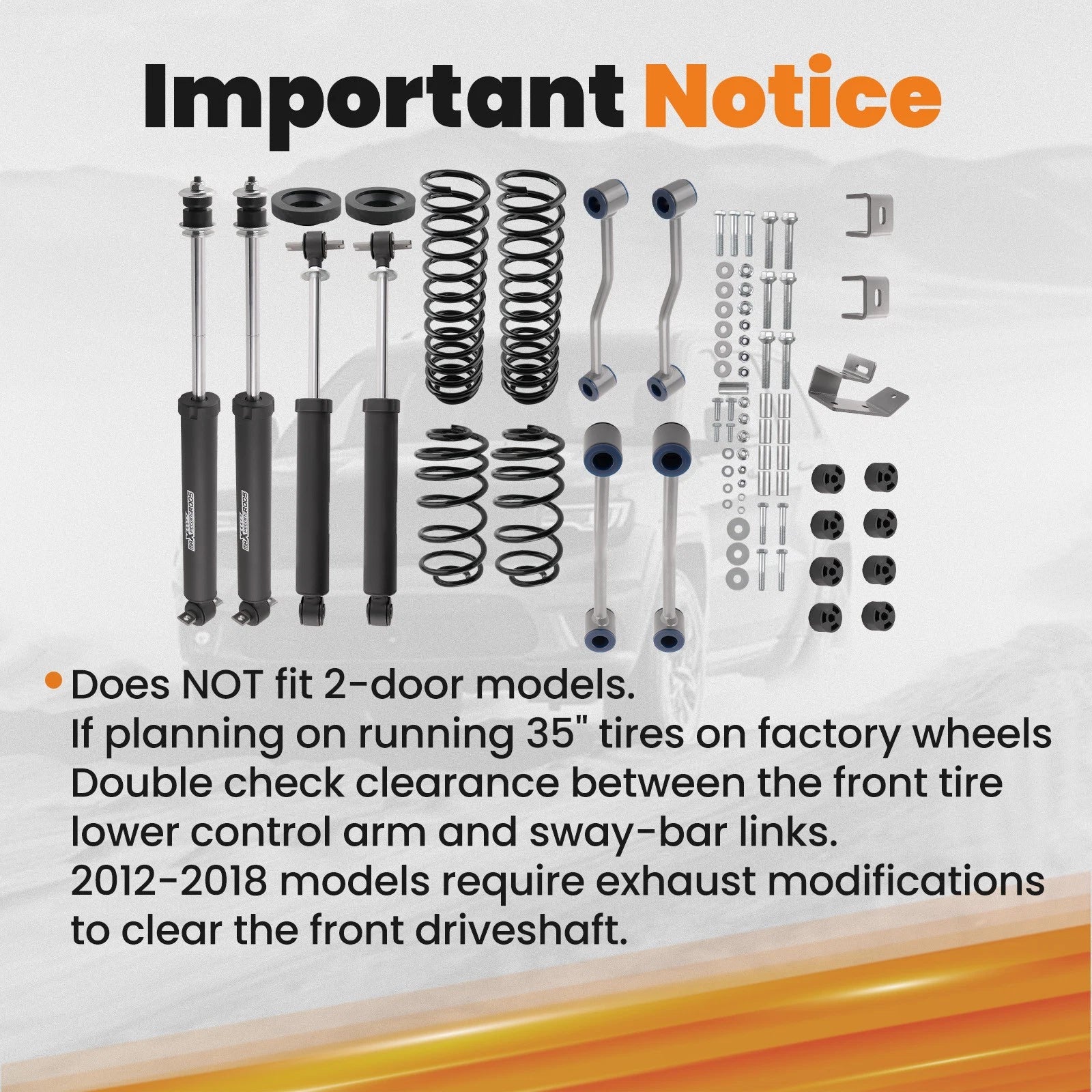 3.25" Lift Kit for Jeep Wrangler TJ 4WD (1997–2002)