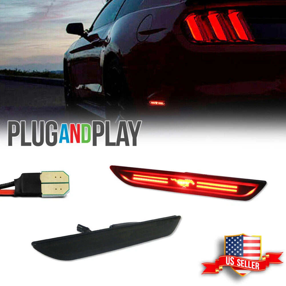 LED Side Marker Lights for Ford Mustang (2015–2021) - Smoked Black Lens