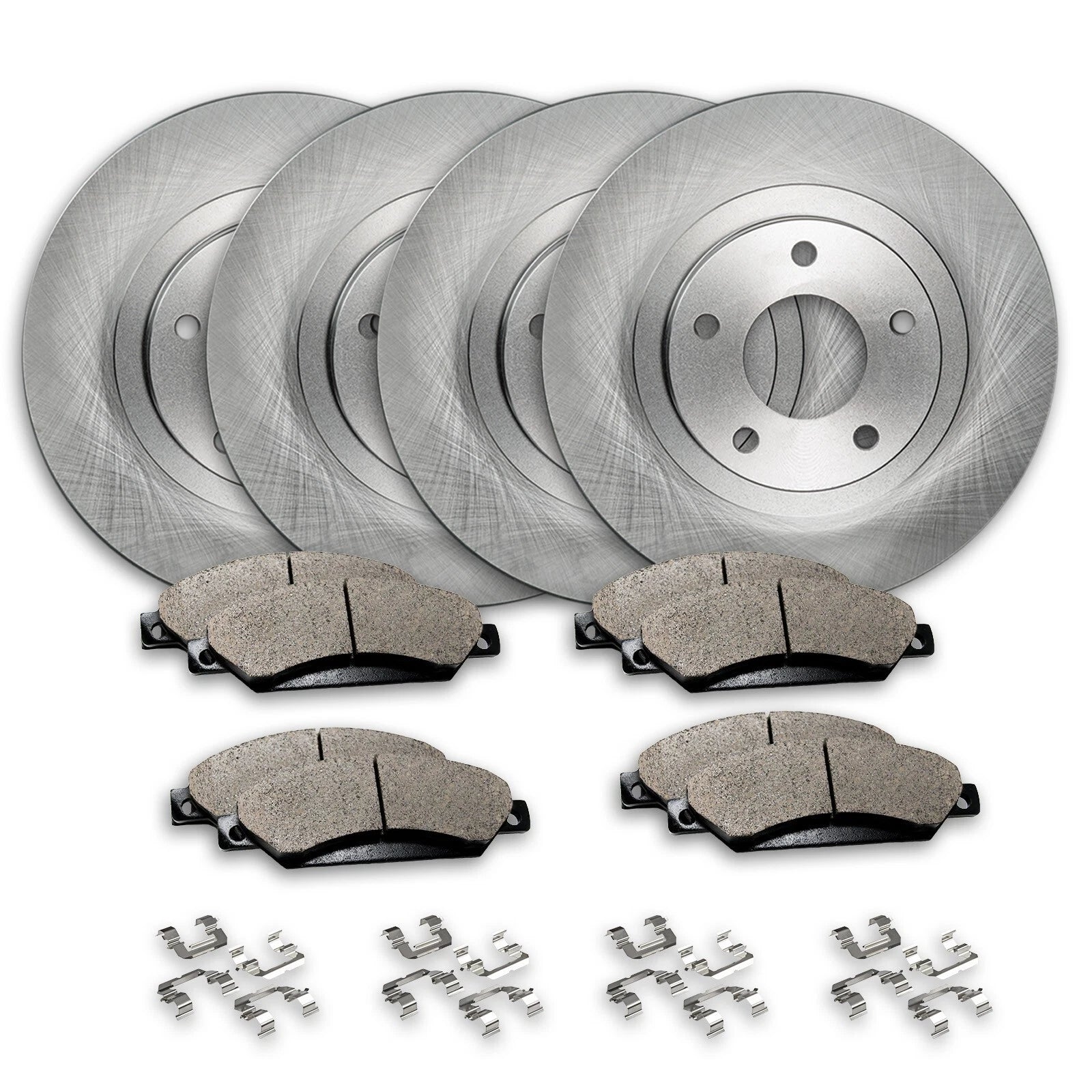 Set of 4 Rear Brake Discs Rotors and Ceramic Pads for Toyota Corolla (2015–2019)
