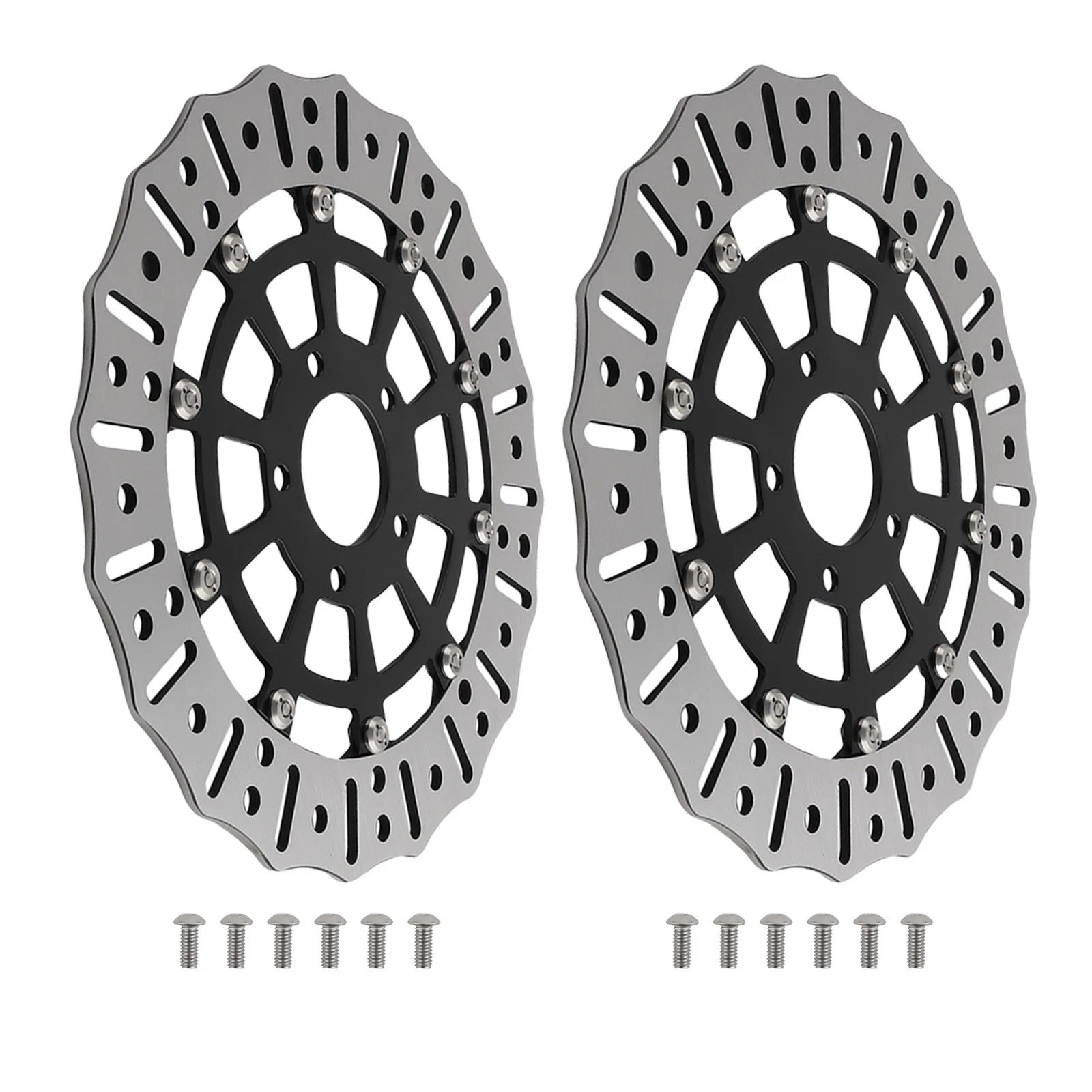 2X Black Front Rotor Disc for Harley-Davidson Road King (2008–2021) 299mm