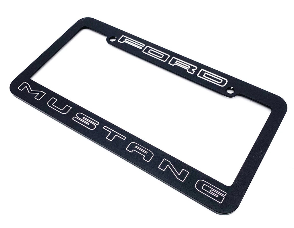Engraved Billet Aluminum License Plate Frame for Ford Mustang (2015–2024)