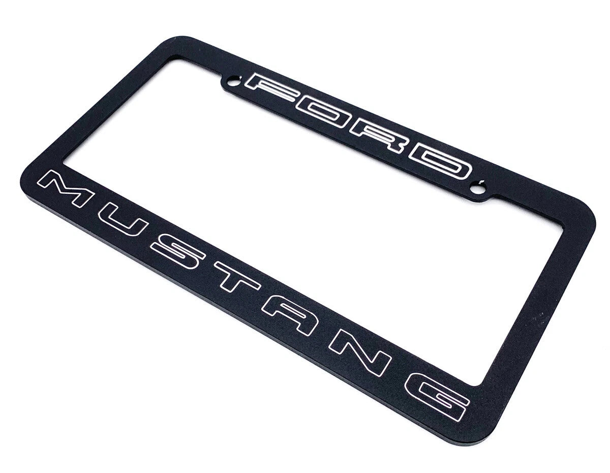 Engraved Billet Aluminum License Plate Frame for Ford Mustang (2015–2024)
