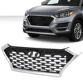 Front Bumper Upper Grille for Hyundai Tucson (2019–2021) with Silver Trim