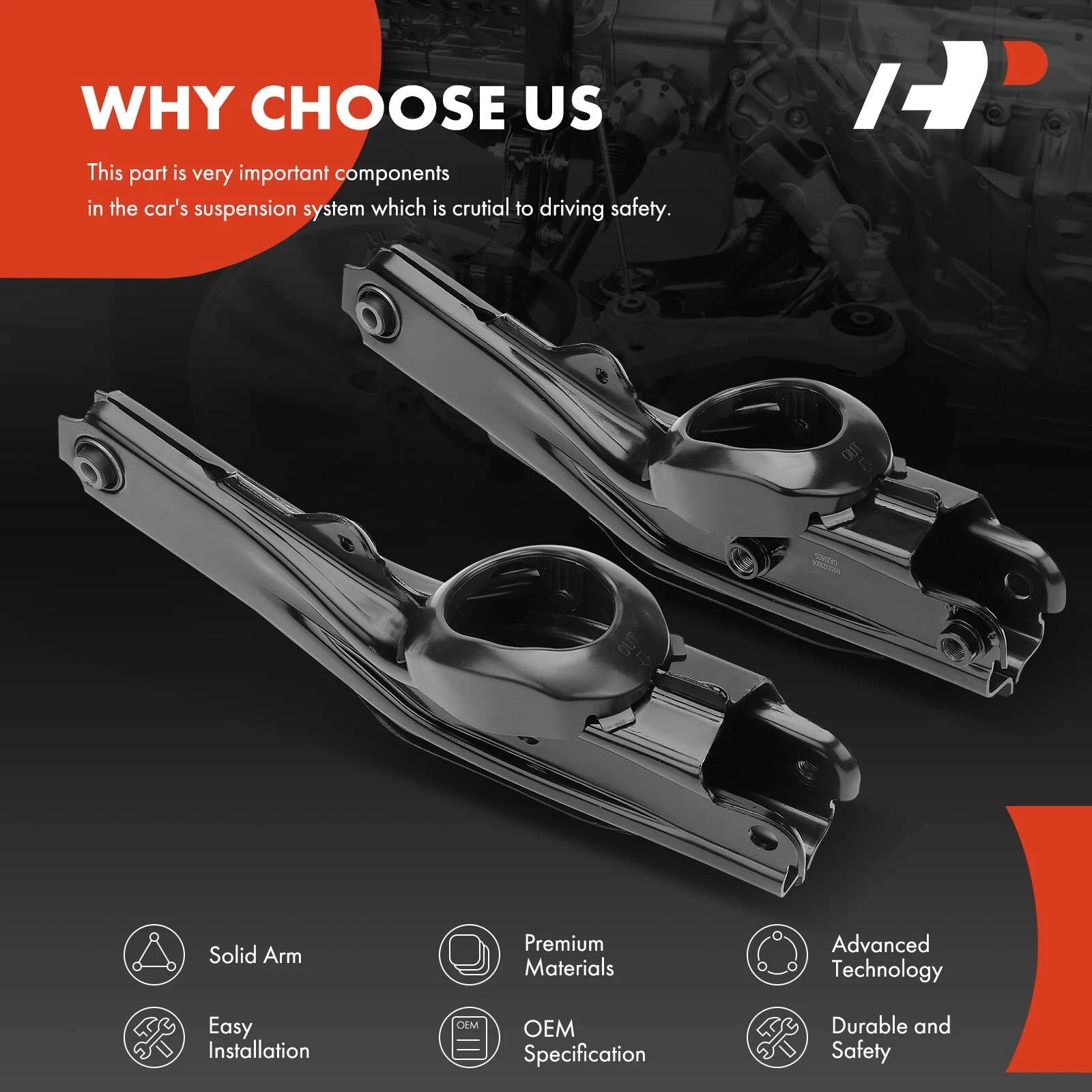 2X Rear Lower Control Arms for Honda Ridgeline (2006-2014)