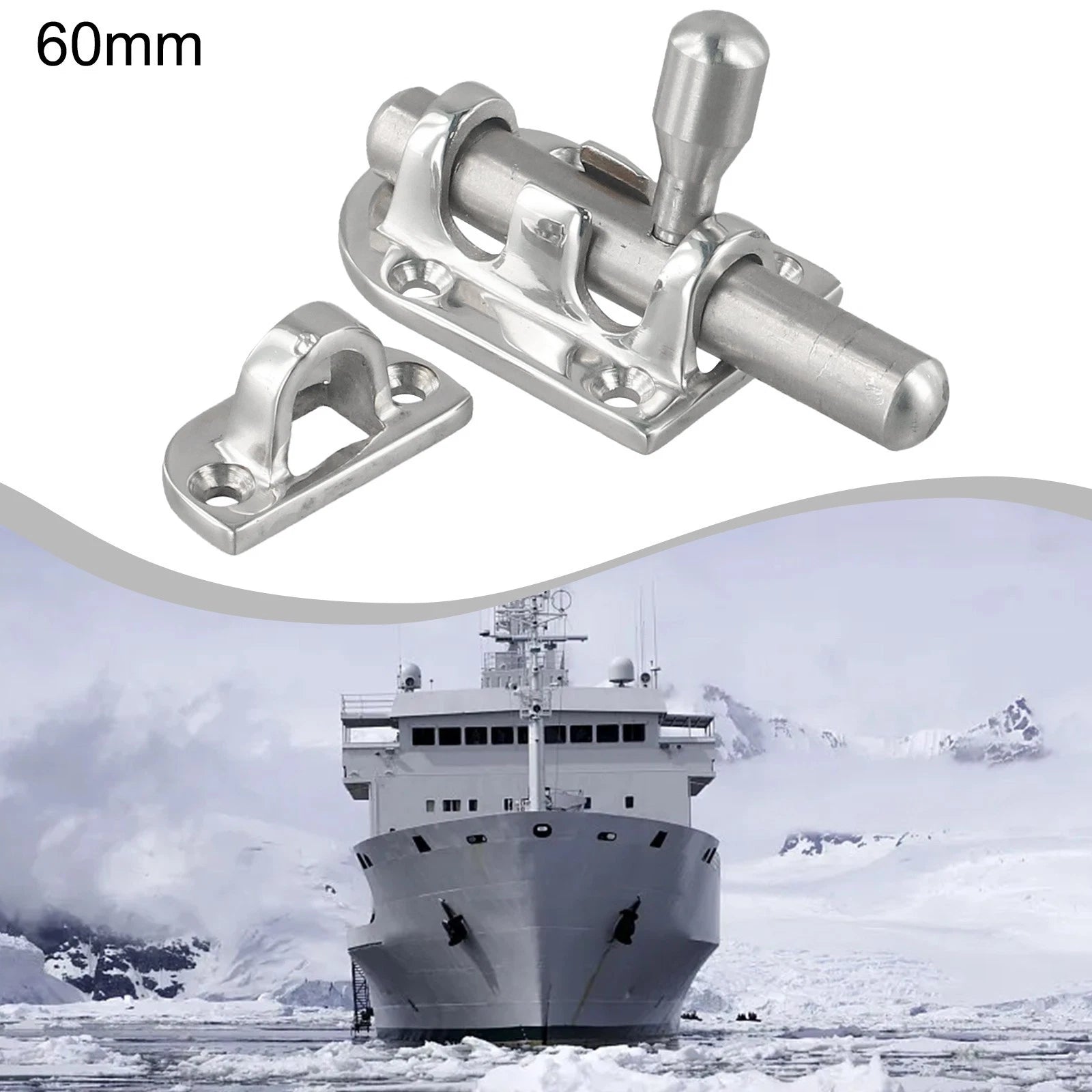 Stainless Steel Door Lock Latch Slide Bolt Clasp 60mm for Marine Use