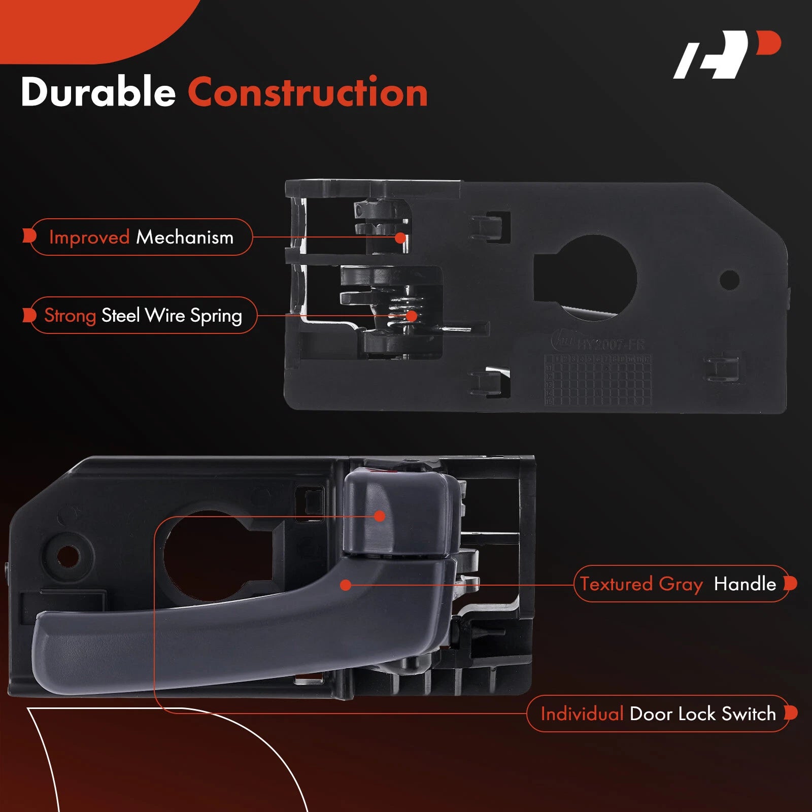 Front Right Gray Interior Door Handle for Kia Sedona (2006-2012, 2014)