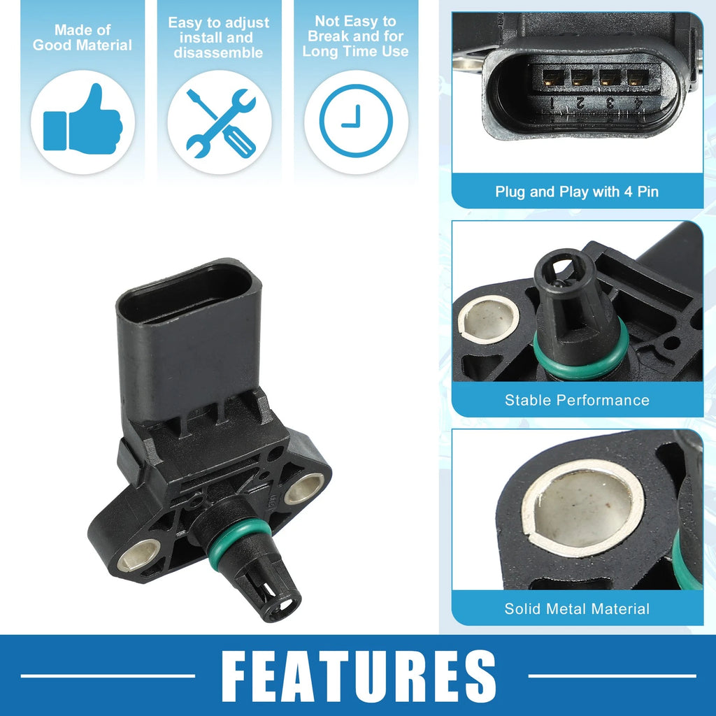 Manifold Absolute Pressure Sensor for Audi A3 (03G906051E, 03G-906-051-E)