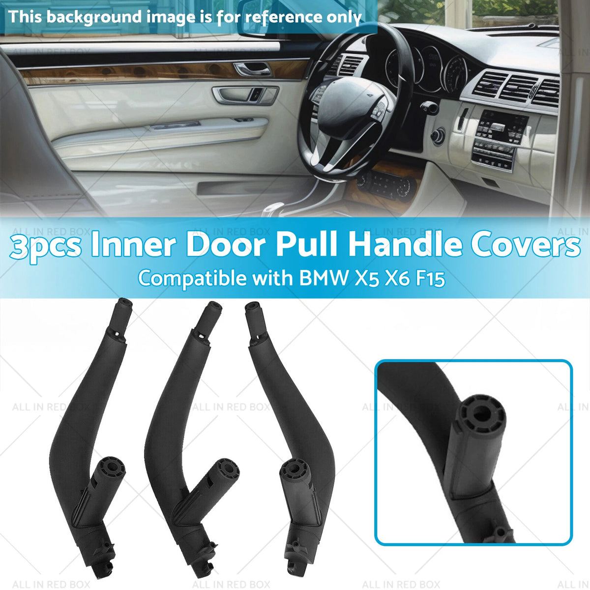 3X Inner Door Pull Handle Covers for BMW X5 X6 (F15 F16 F85)