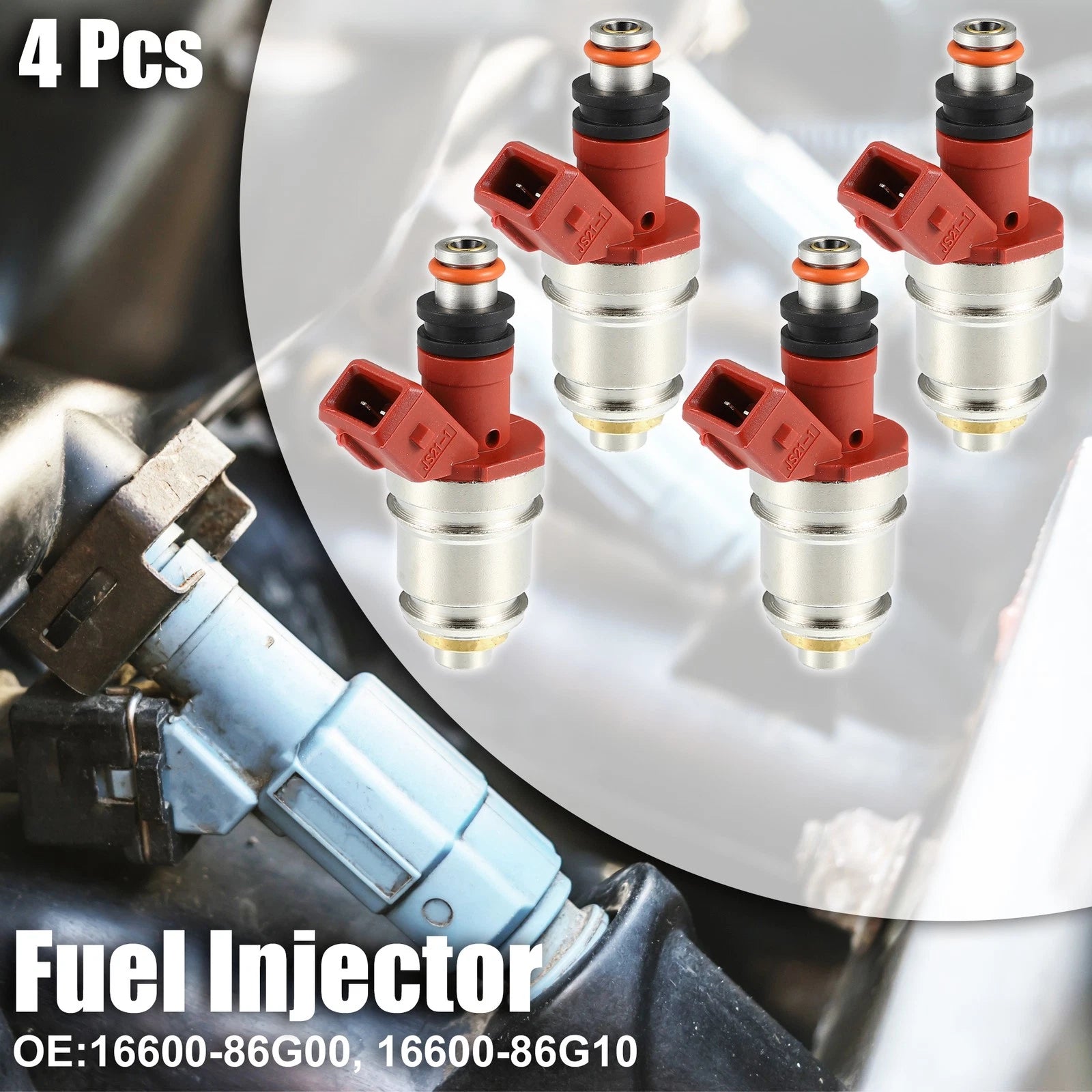Set of 4 Fuel Injector Nozzles for Nissan Hardbody Pickup (1994) 16600-86G00