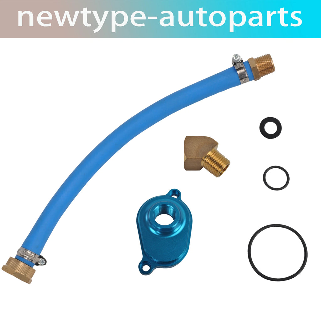 6.0L Ford Powerstroke Oil Cooler Flush Kit with Aluminum Adapter (2003–2007)