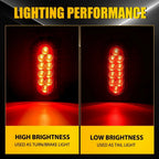 2X 6" LED Red Oval Stop Turn Brake Tail Lights for Trailer Truck