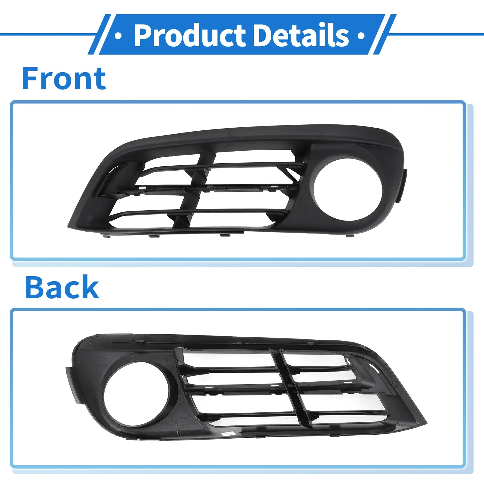 1 Pc Fog Light Grill for BMW 528i (2015–2016) No. 51117331729 Black