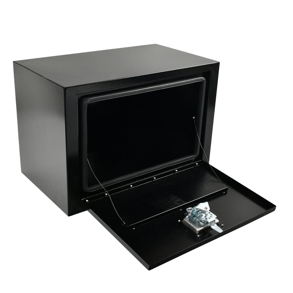 Underbody Trailer Tool Box for Pickup Truck (24''×14''×16'', Black Steel)