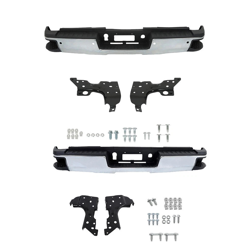 Chrome Rear Bumper Assembly for Chevy Silverado GMC Sierra 2500 3500HD (2015–2019)