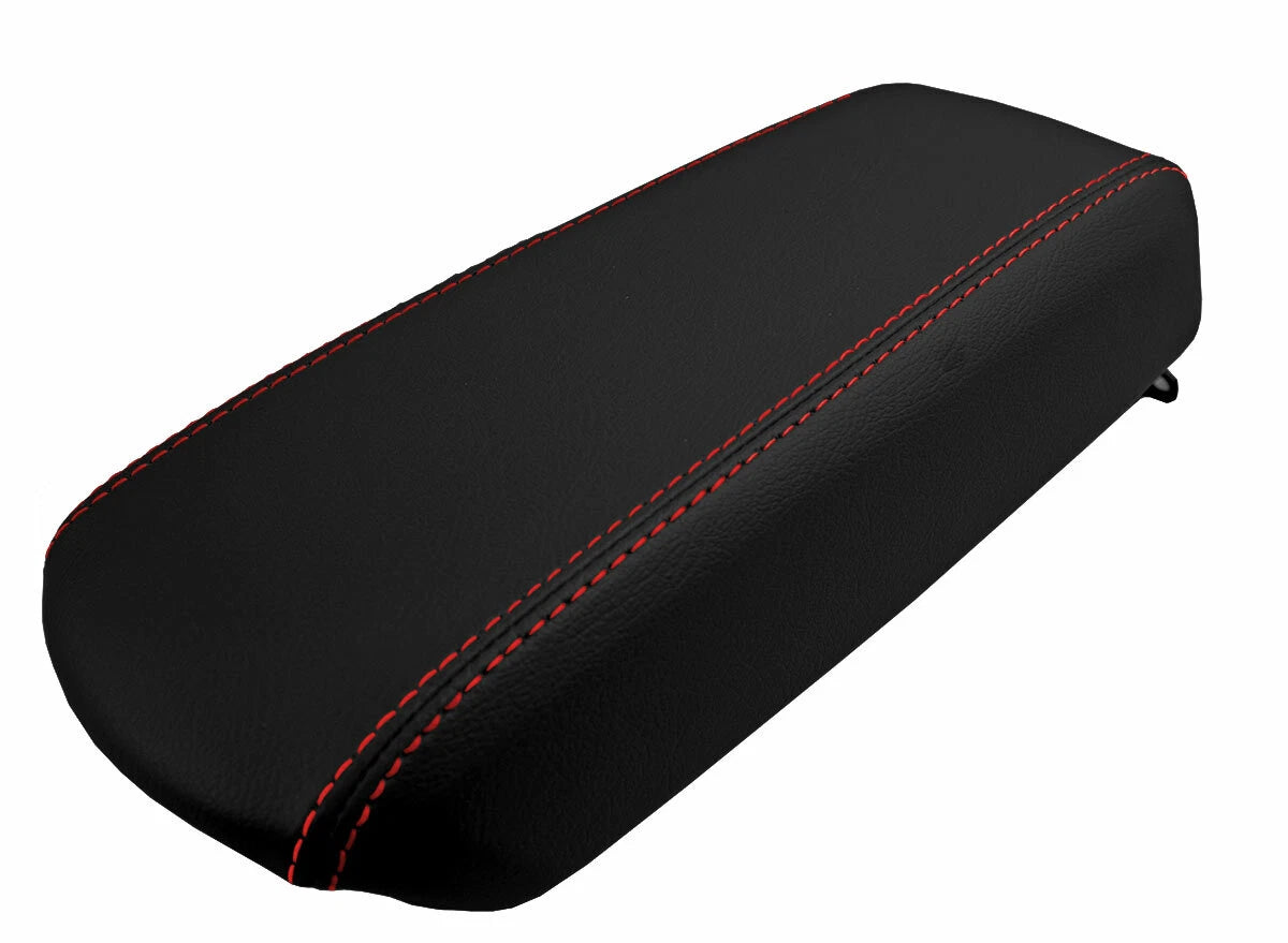 Console Lid Pull Over Cover for Ford Focus (2008–2011) Black Red Stitch