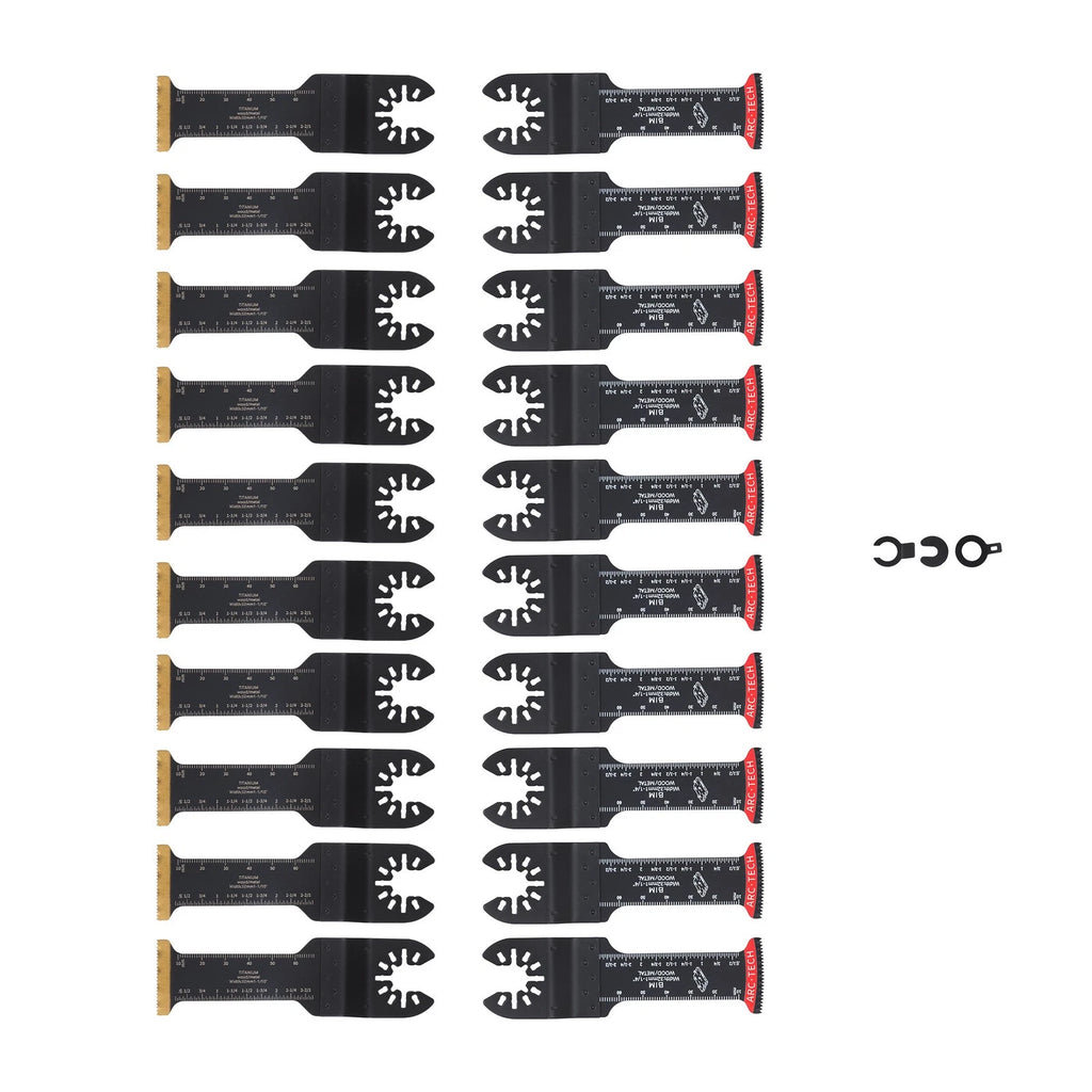 20 Pack Extra Long Titanium Oscillating Saw Blades for Multitools