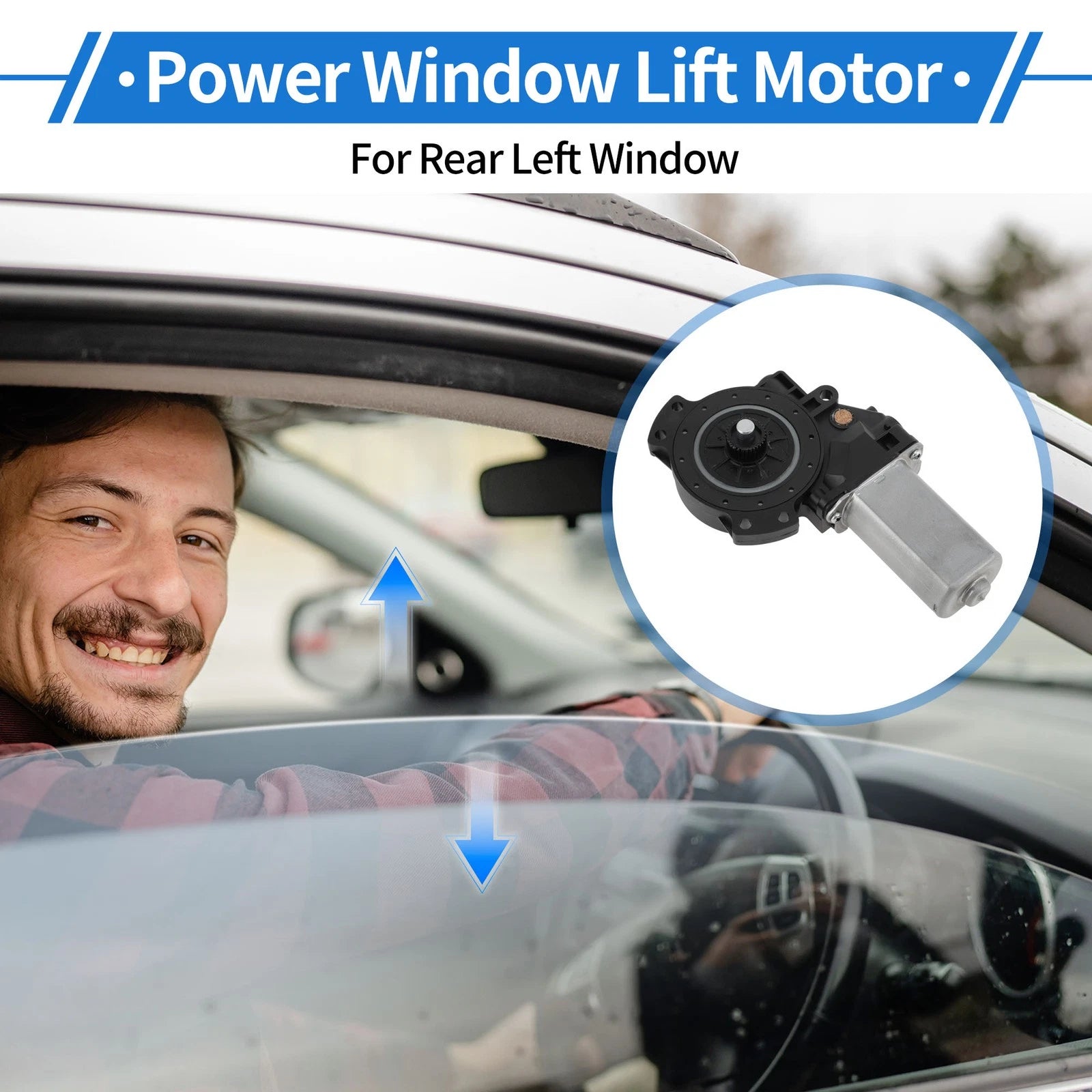 Rear Left Power Window Regulator Lift Motor for Hyundai Santa Fe (2013–2018)
