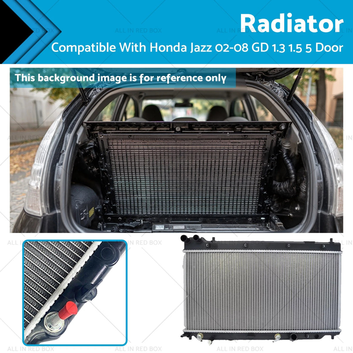 Radiator for Honda Jazz (2002–2008) GD 1.3L 1.5L Petrol L15A1 L13A1 AT MT
