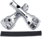 Chrome 6" Risers 1.25" Handlebar Top Clamps for Harley Touring (2014–2023)
