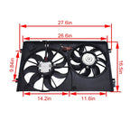 Radiator Condenser Cooling Fan Assembly VW3120100 for Volkswagen Jetta (2005–2015)