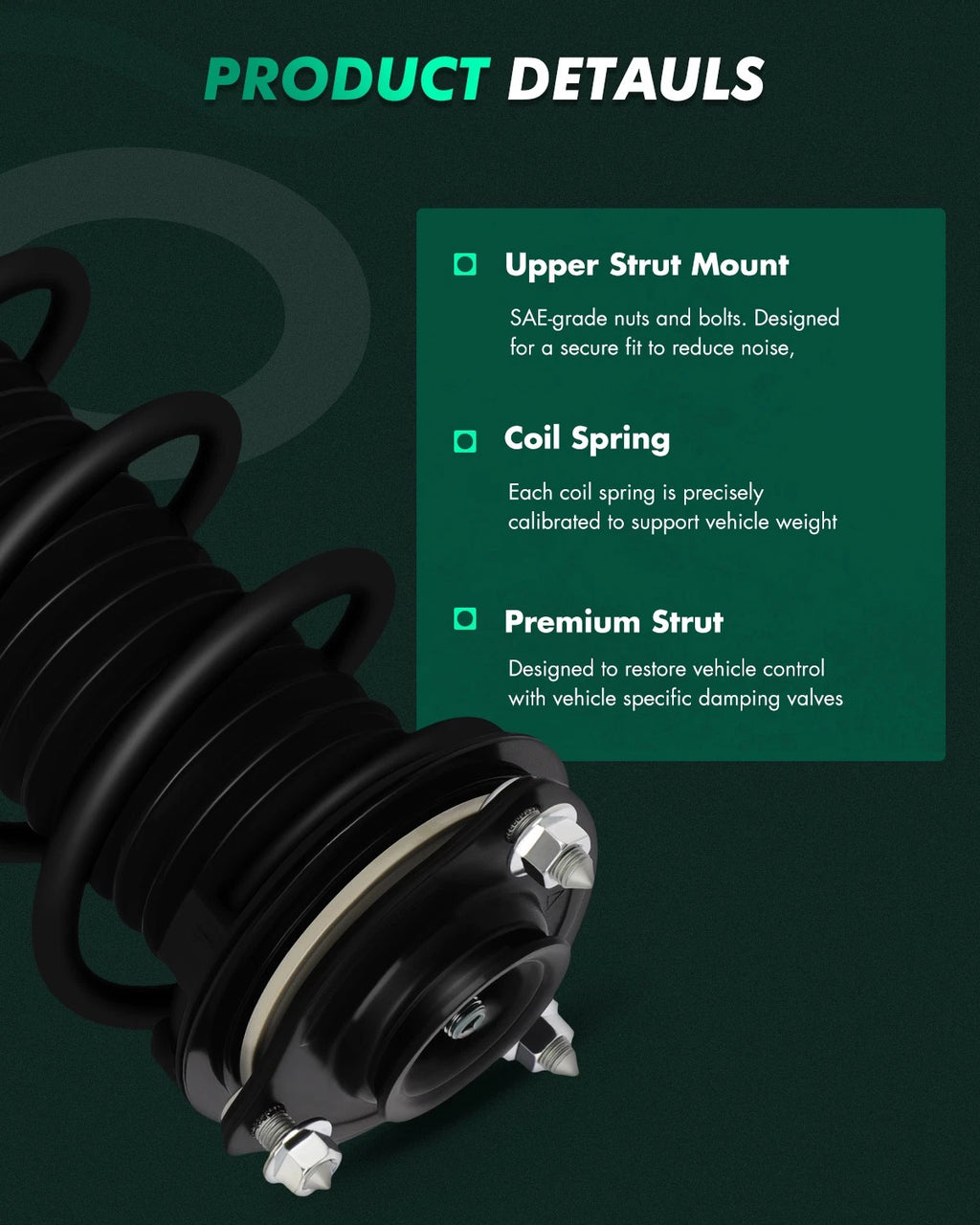 Front Pair Shocks, Struts & Coil Springs for Honda Civic (2012)