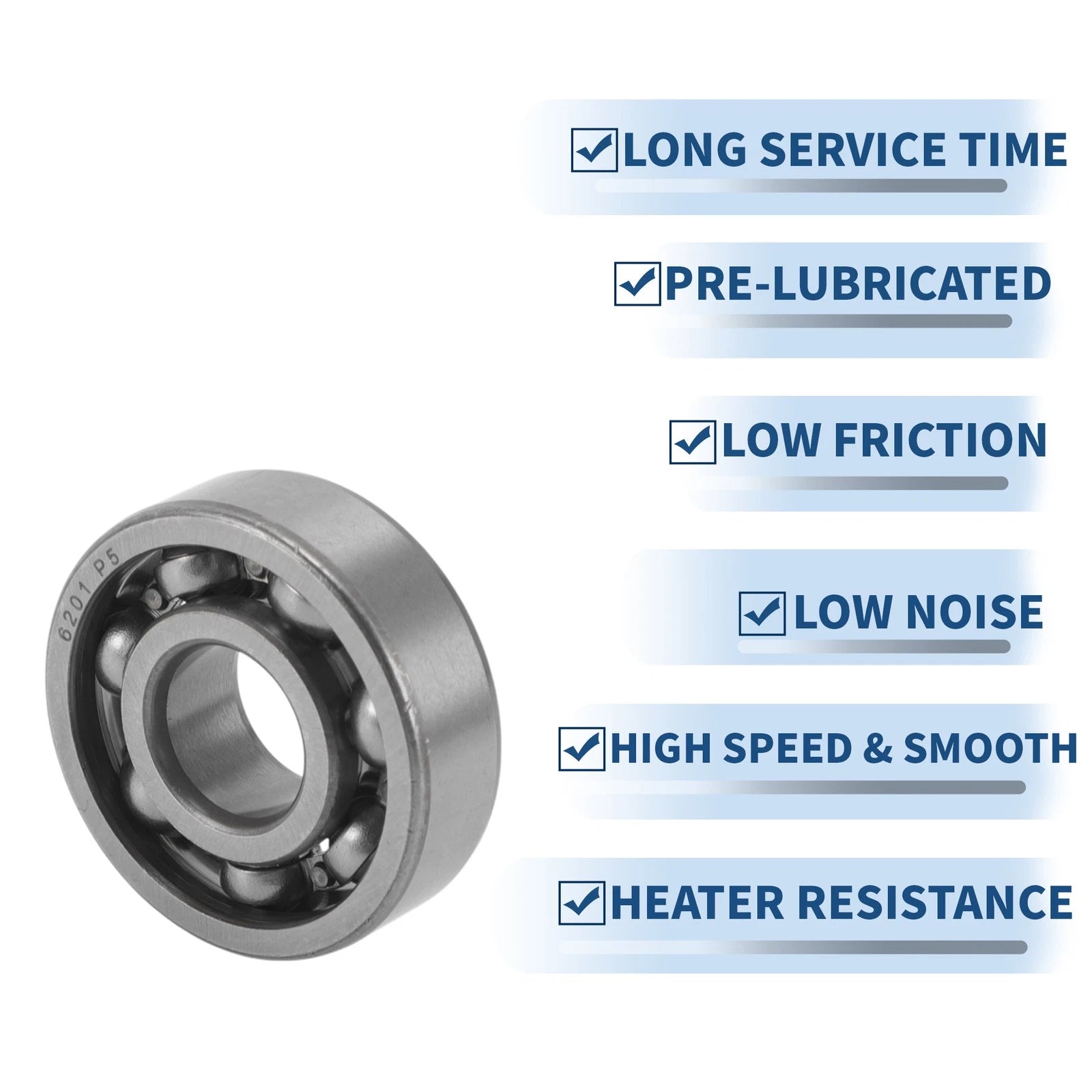 6201 Deep Groove Ball Bearing for Scooter Skateboard Wheel (12x32x10mm)