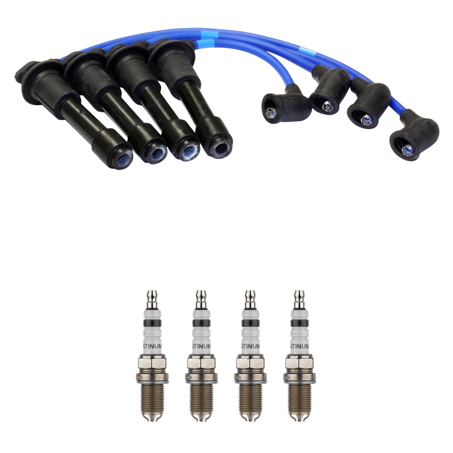 NGK 7mm Wire Set & Bosch Platinum Spark Plug Kit for Mazda Miata (1990–1997)