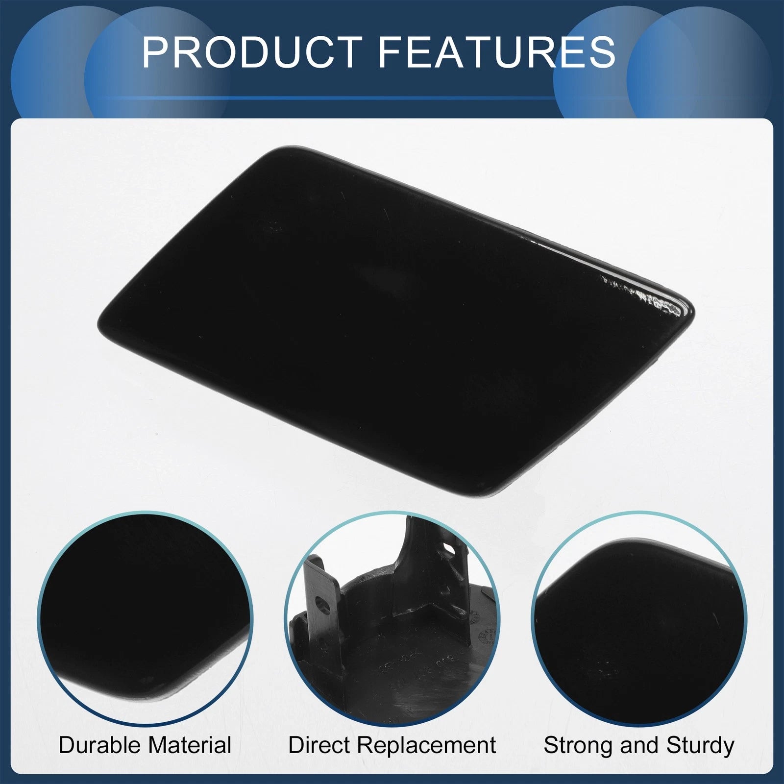 Front Left Washer Nozzle Cover Cap for Audi Q5 S-Line (2018–2020) 1 Pcs Black