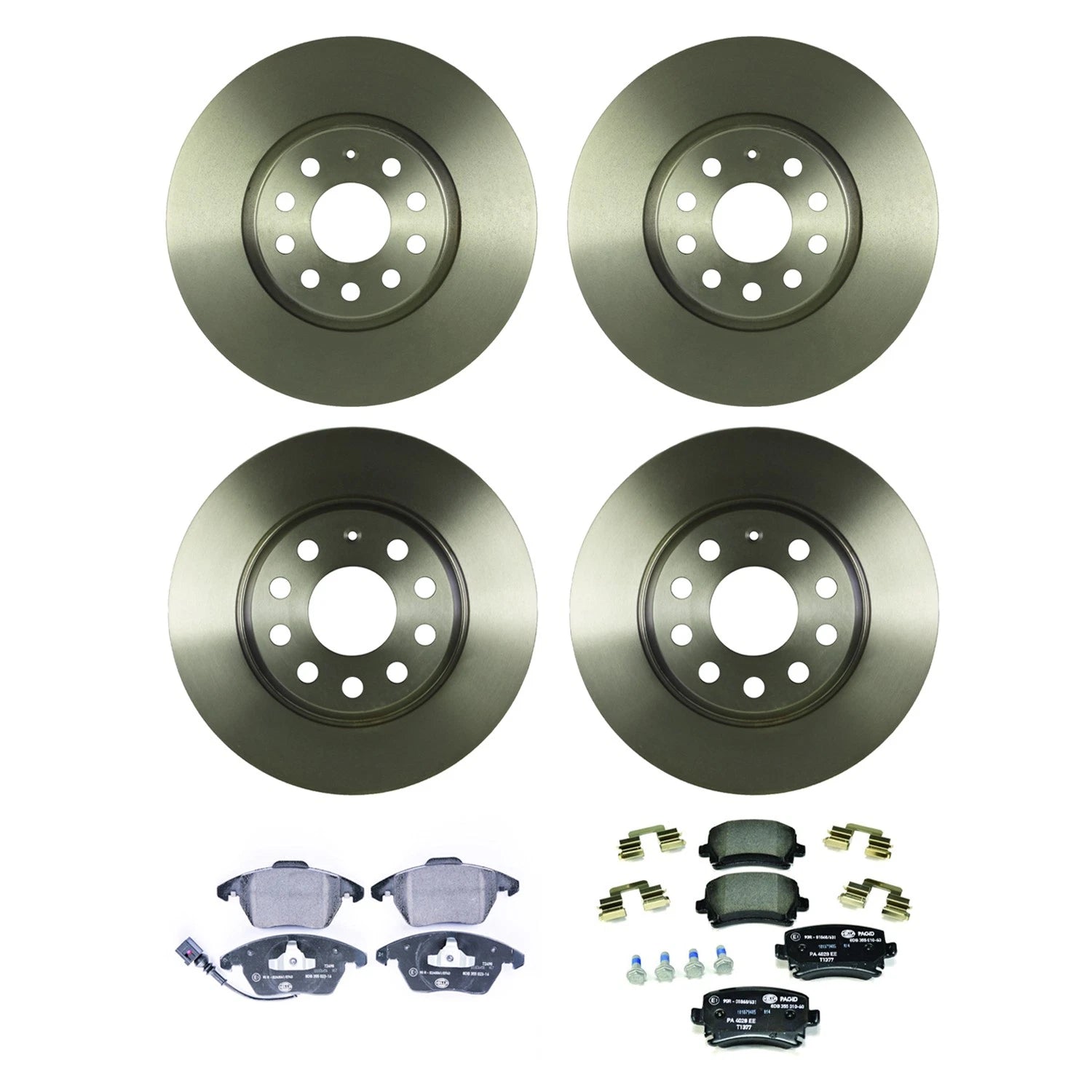 Brake Rotor & Low-Met Pad Kit for Audi A3, VW Eos, GTI, Jetta, Passat (2006–2016)