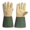 Welding Gloves with Reinforced Thumb for Universal Fit (Green Cowhide)